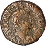 As - Tiberius Countermarked 𐌢 obverse image