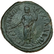 Dupondius - Maximinus I OVΛΠIANΩN AΓXIAΛEΩN; Anchialus reverse image