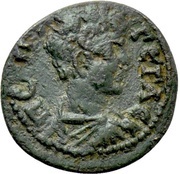 Æ18 - Geta AΓXIAΛEΩN; Anchialus obverse image