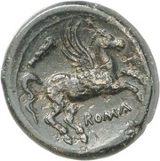 Double litra Anonymous; ROMA, Rome, 230 BC - 226 BC reverse image