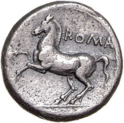 Drachm Anonymous; ROMA, Rome, 234 BC - 231 BC reverse image