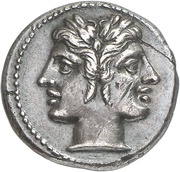 Half Quadrigatus Anonymous; ROMA obverse image