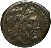 Victoriatus Anonymous; ROMA; no marks on reverse obverse image