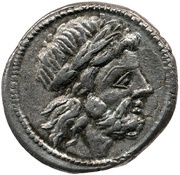 Victoriatus MP; ROMA M͡P obverse image