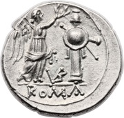 Victoriatus VB; ROMA reverse image
