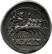 Quadrigatus Anonymous; ROMA, Rome, 225 BC - 214 BC reverse image