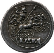 Quadrigatus Anonymous; ROMA, Rome, 225 BC - 217 BC reverse image