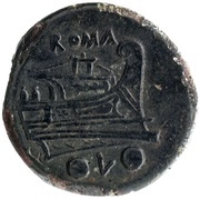 Sextans Anonymous; ROMA, Rome, 214 BC - 212 BC reverse image
