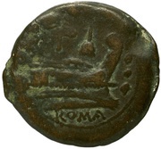 Quadrans Apex and Hammer; ROMA, Rome, 211 BC - 208 BC reverse image
