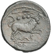 Quadrans KA; ROMA, Rome, 211 BC - 208 BC reverse image