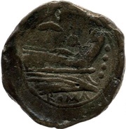 Triens Apex and Hammer; ROMA, Rome, 211 BC - 208 BC reverse image