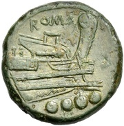 Triens Anonymous; ROMA; Luceria, Rome, 211 BC - 208 BC reverse image