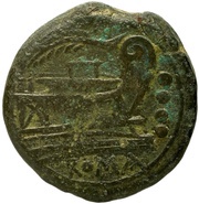 Triens Branch; ROMA, Rome, 209 BC - 208 BC reverse image