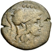 Triens C. Cluvius Saxula; ROMA obverse image