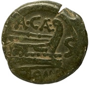 Semis Caecilia: Aulus Caecilius; A·CAE ROMA, Rome, 169 BC - 158 BC reverse image