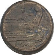 As Anonymous; ROMA, Rome, 211 BC reverse image