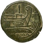 As Anonymous; ROMA; Anchor, Rome, 209 BC - 208 BC reverse image