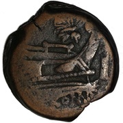 As Butterfly, Butterfly and Vine-Branch; ROMA, Rome, 169 BC - 158 BC reverse image
