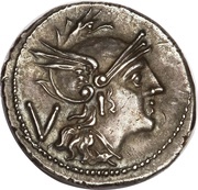 Quinarius Anonymous; ROMA obverse image