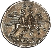 Quinarius Anonymous; ROMA, Rome, 211 BC - 208 BC reverse image