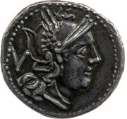 Quinarius Anonymous; ROMA obverse image