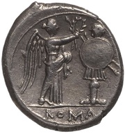 Victoriatus Anonymous; ROMA, Rome, 211 BC - 208 BC reverse image