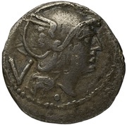 Quinarius Anonymous; ROMA obverse image