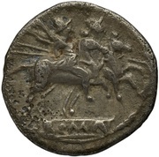 Quinarius Anonymous; ROMA, Rome, 211 BC - 209 BC reverse image