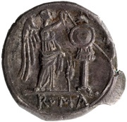Victoriatus Anonymous; ROMA, Rome, 211 BC - 210 BC reverse image