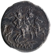 Quinarius Anonymous; ROMA, Rome, 211 BC - 210 BC reverse image
