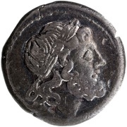 Victoriatus Spearhead; ROMA obverse image