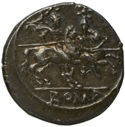 Quinarius Q 1; ROMA, Rome, 211 BC - 210 BC reverse image