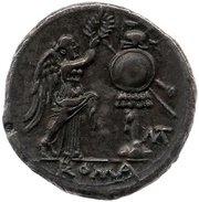 Victoriatus MT; ROMA, Rome, 211 BC - 210 BC reverse image