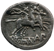 Quinarius C. Aurunculeius; ROMA, Rome, 209 BC reverse image