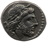 Victoriatus Pentagram 1; ROMA obverse image