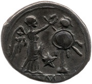 Victoriatus Pentagram 1; ROMA, Rome, 209 BC reverse image