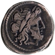 Victoriatus Crescent 1; ROMA obverse image