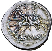 Denarius, Rome, 211 BC reverse image