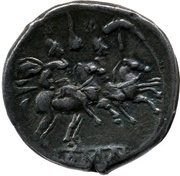 Denarius Apex and Hammer; ROMA, Rome, 211 BC - 208 BC reverse image