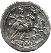 Denarius Caduceus 1; ROMA, Rome, 211 BC - 208 BC reverse image