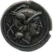 Denarius Victory; ROMA obverse image