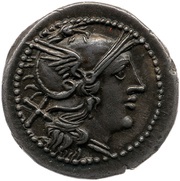 Denarius B; ROMA obverse image