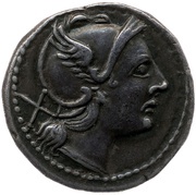 Denarius Caduceus 1; ROMA obverse image