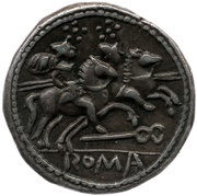 Denarius Caduceus 1; ROMA, Rome, 211 BC - 208 BC reverse image