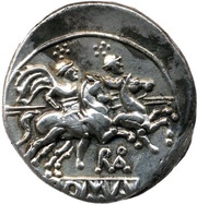 Denarius Roma; ROMA, Rome, 211 BC - 210 BC reverse image
