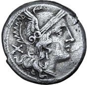 Denarius Dolabella; ROMA obverse image