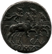 Denarius Aelia: Caius Aelius, X/C. AL ROMA, Rome, 209 BC - 208 BC reverse image
