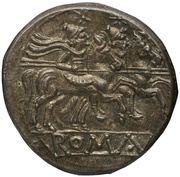 Denarius Branch; ROMA, Rome, 209 BC - 208 BC reverse image