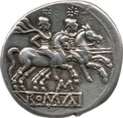Denarius M; ROMA, Rome, 208 BC reverse image