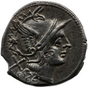 Denarius Female Head; ROMA obverse image